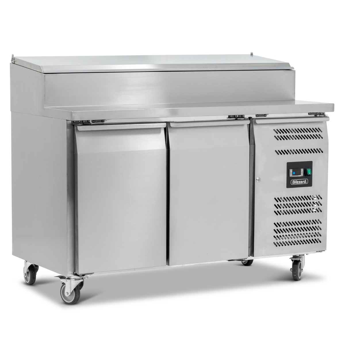 BLIZZARD 2 Door GN1/1 Prep Counter with Raised Collar 282L - HBC2EN