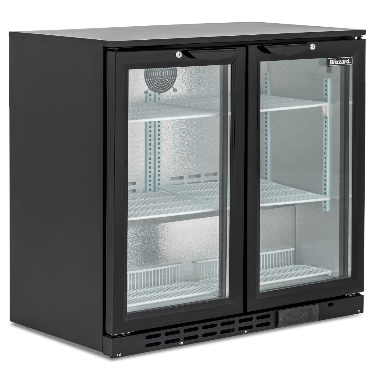 BLIZZARD Double Door Low Height Bar Bottle Cooler (168 Btl) - LOWBAR2