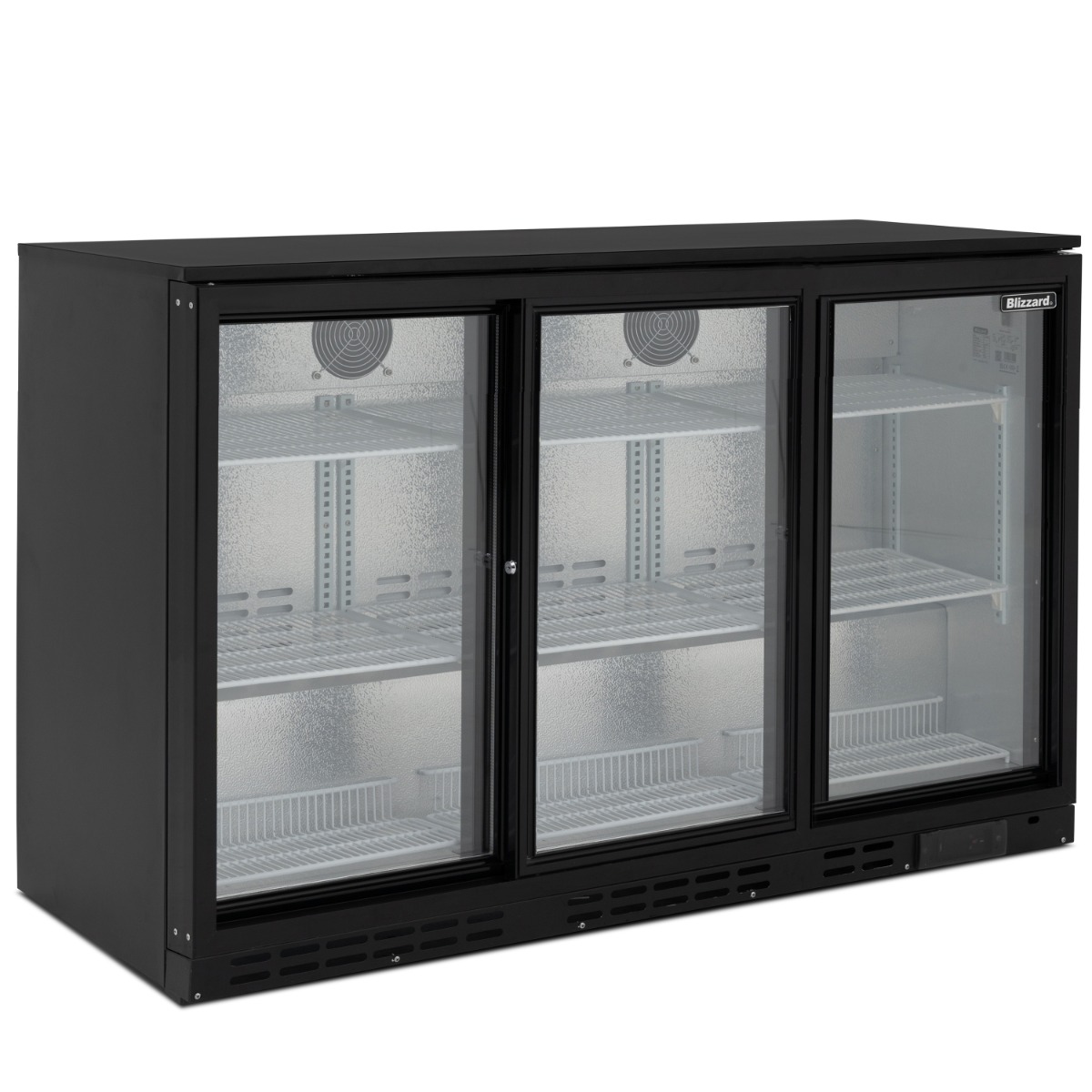 BLIZZARD Triple Sliding Door Low Height Bar Bottle Cooler - LOWBAR3SL