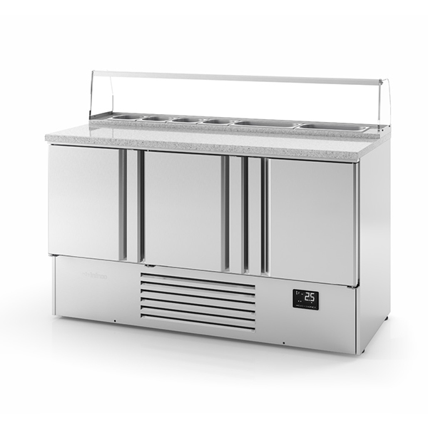INFRICO 3 Door Compact Gastronorm Pizza Prep Counters 355L - ME1003PIZZA
