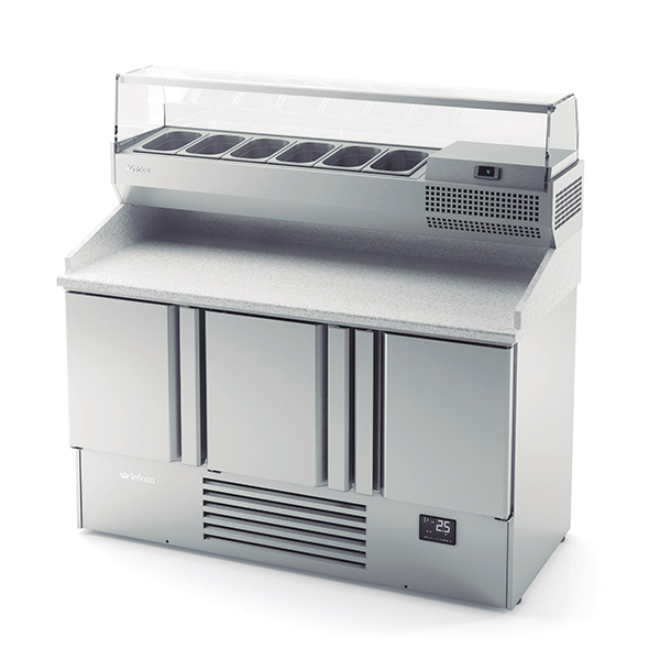 INFRICO 3 Door Compact Gastronorm Pizza Prep Counter 355L - ME1003VIP