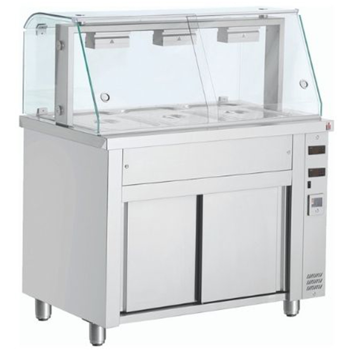 INOMAK Bain Marie with glass structure 3 x GN1/1 - MIV711