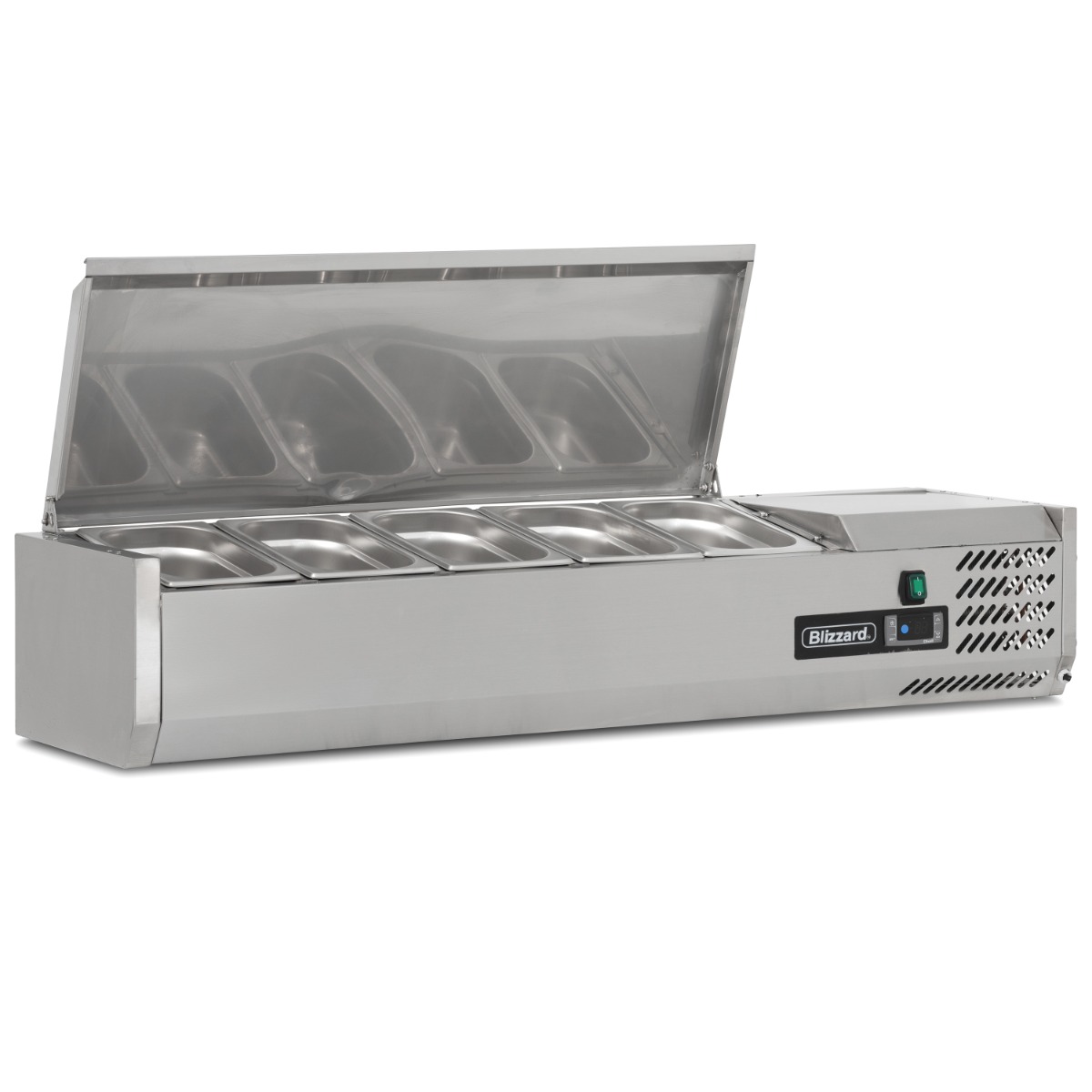 BLIZZARD 1/4 GASTRONORM PREP TOP WITH HINGED LID 1200MM(W) - TOP1200-14EN