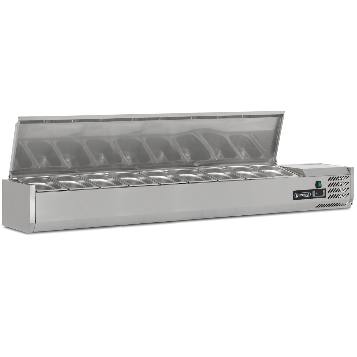 BLIZZARD 1/4 GASTRONORM PREP TOP WITH HINGED LID 2000MM(W) - TOP2000-14EN