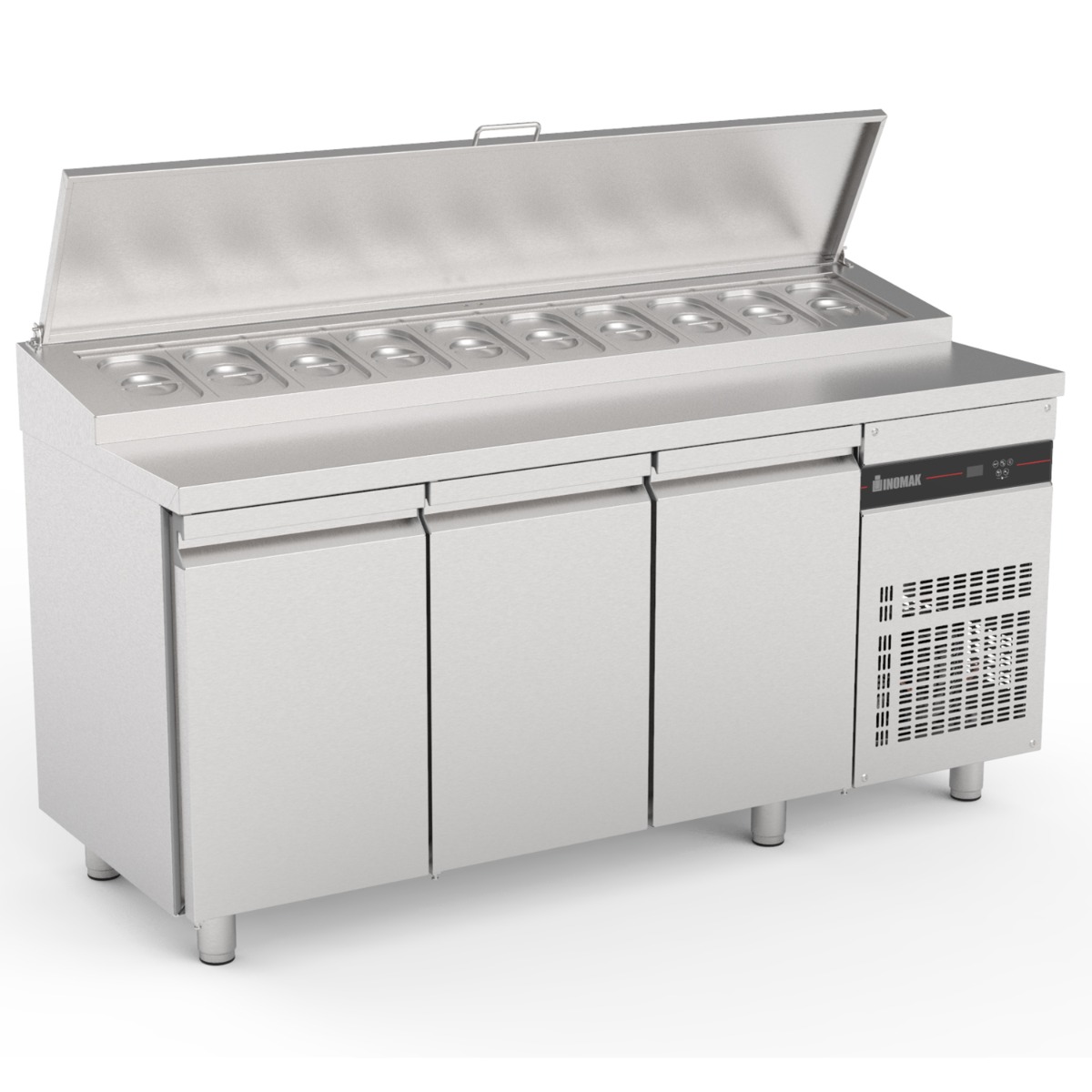 INOMAK 3 DR GN Prep Counter W/ RAISED COLLAR - ZPZ999