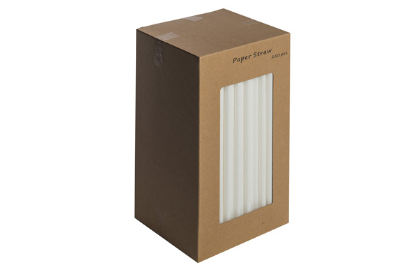 8 Inch White Paper Straws (250) - BS-STRAW-W8PS