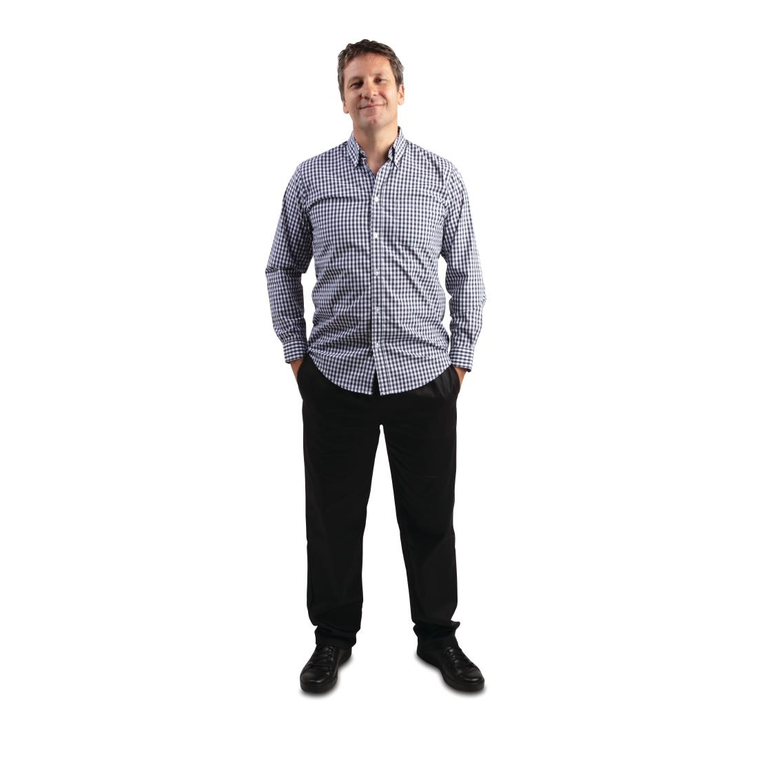 Chef Works Mens Gingham Shirt Black XL