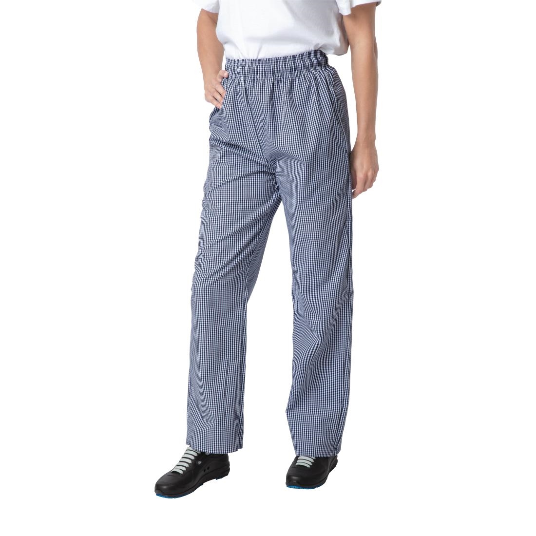 Whites Unisex Vegas Chefs Trousers Small Blue and White Check M