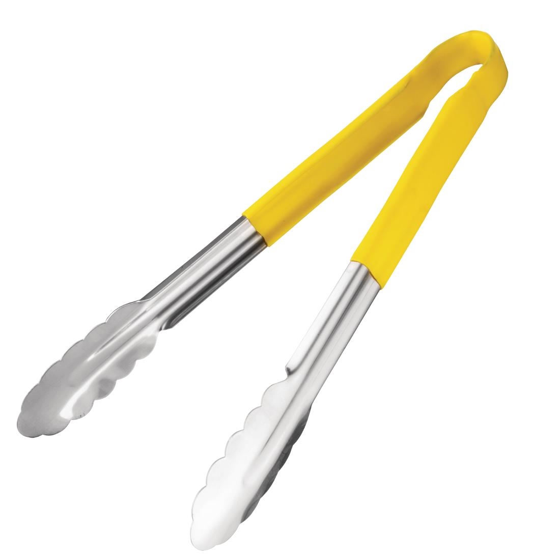 Hygiplas Colour Coded Yellow Serving Tongs 11