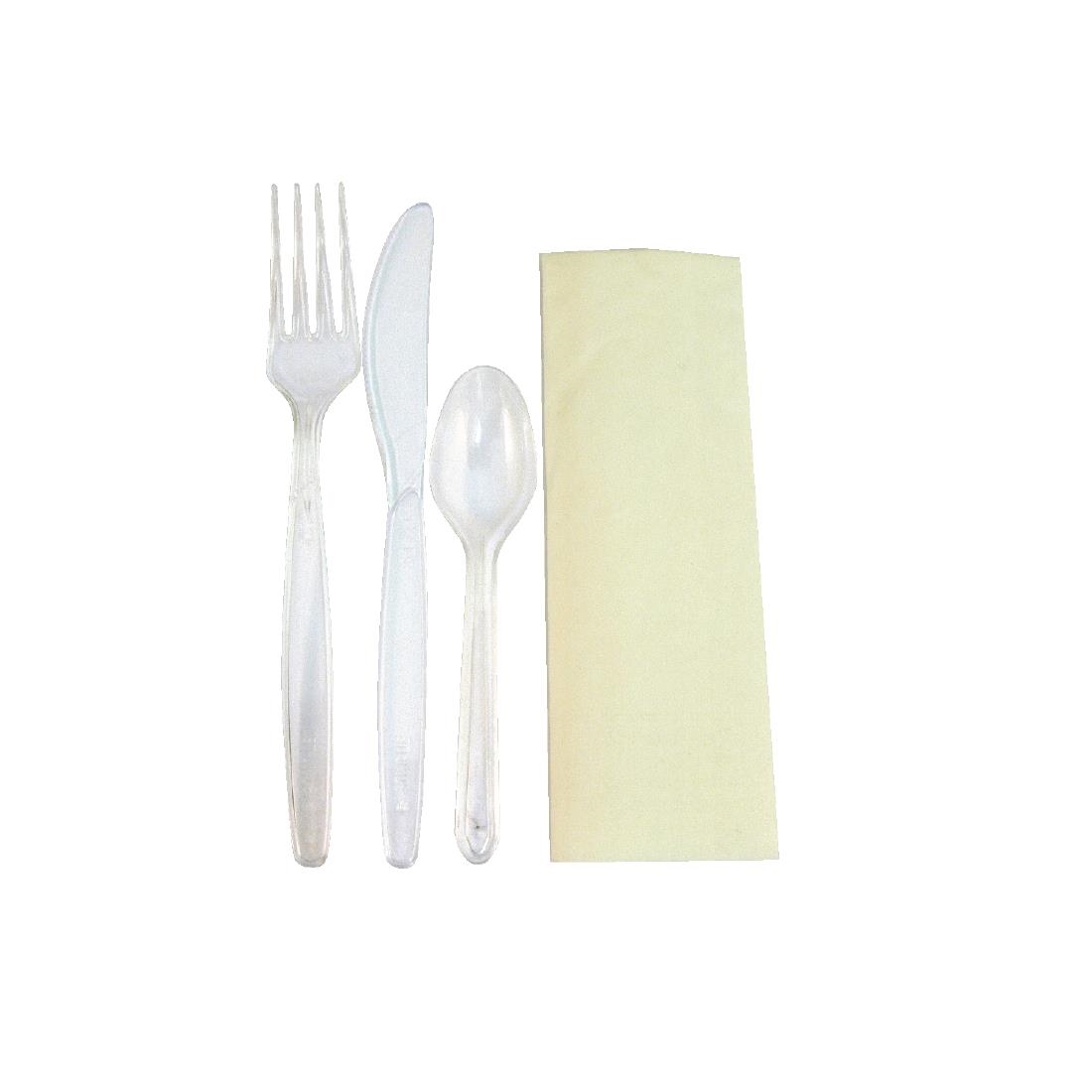 eGreen Deluxe Individually Wrapped Heavy-Duty Disposable Cutlery Sets (Pack of 250)