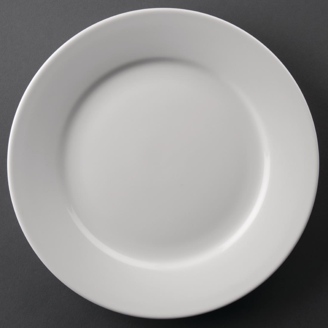 Olympia Athena Wide Rimmed Plates 228mm White (Pack of 12)