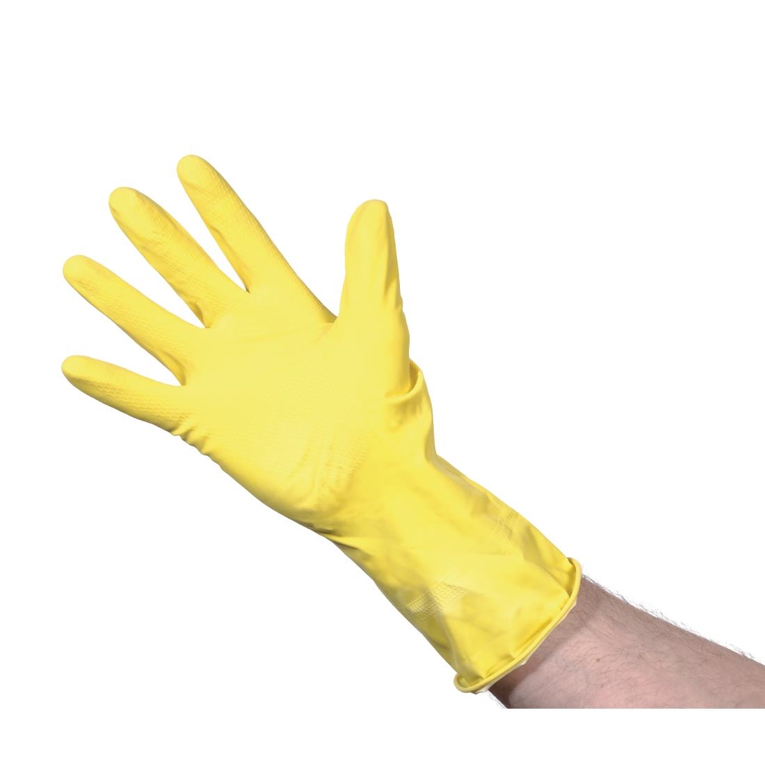 Jantex Latex Household Gloves Yellow Large