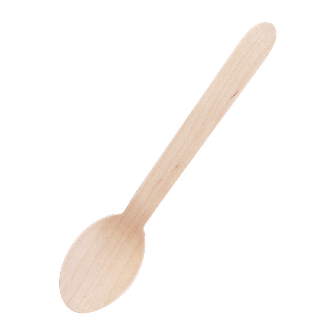 Fiesta Green Biodegradable Disposable Wooden Dessert Spoons (Pack of 100)