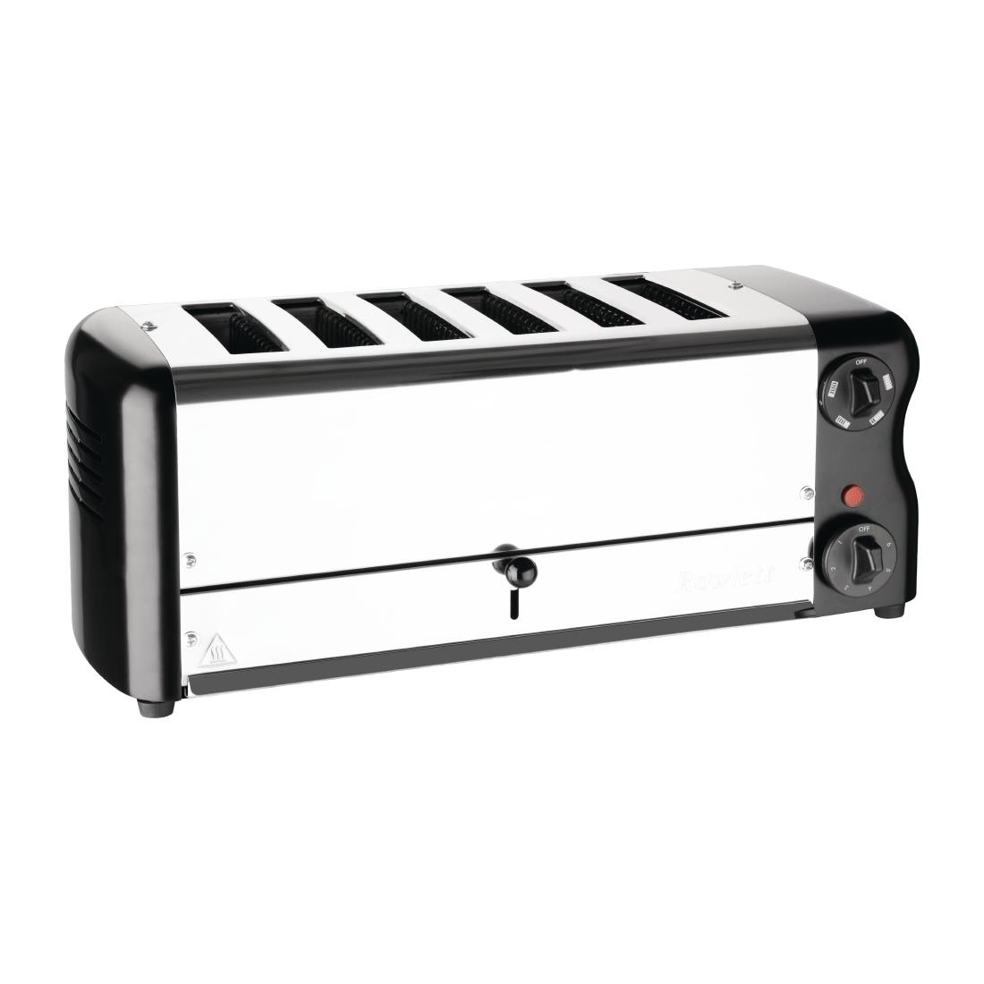 Rowlett Esprit 6 Slot Toaster Jet Black w/2x Additional Elements & Sandwich Cage