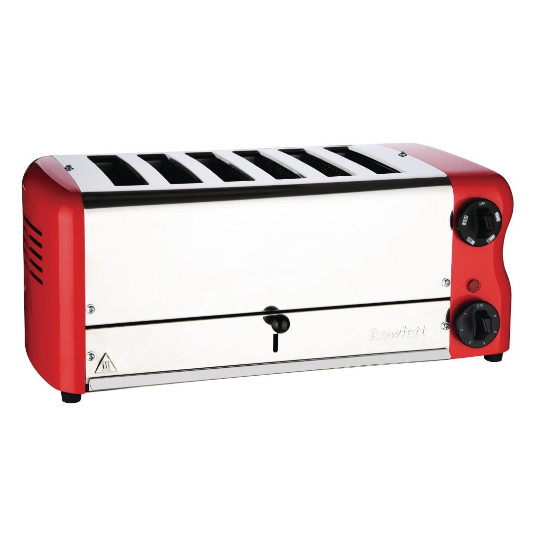 Rowlett Esprit 6 Slot Toaster Traffic Red w/2x Additional Elements & Sandwich Cage