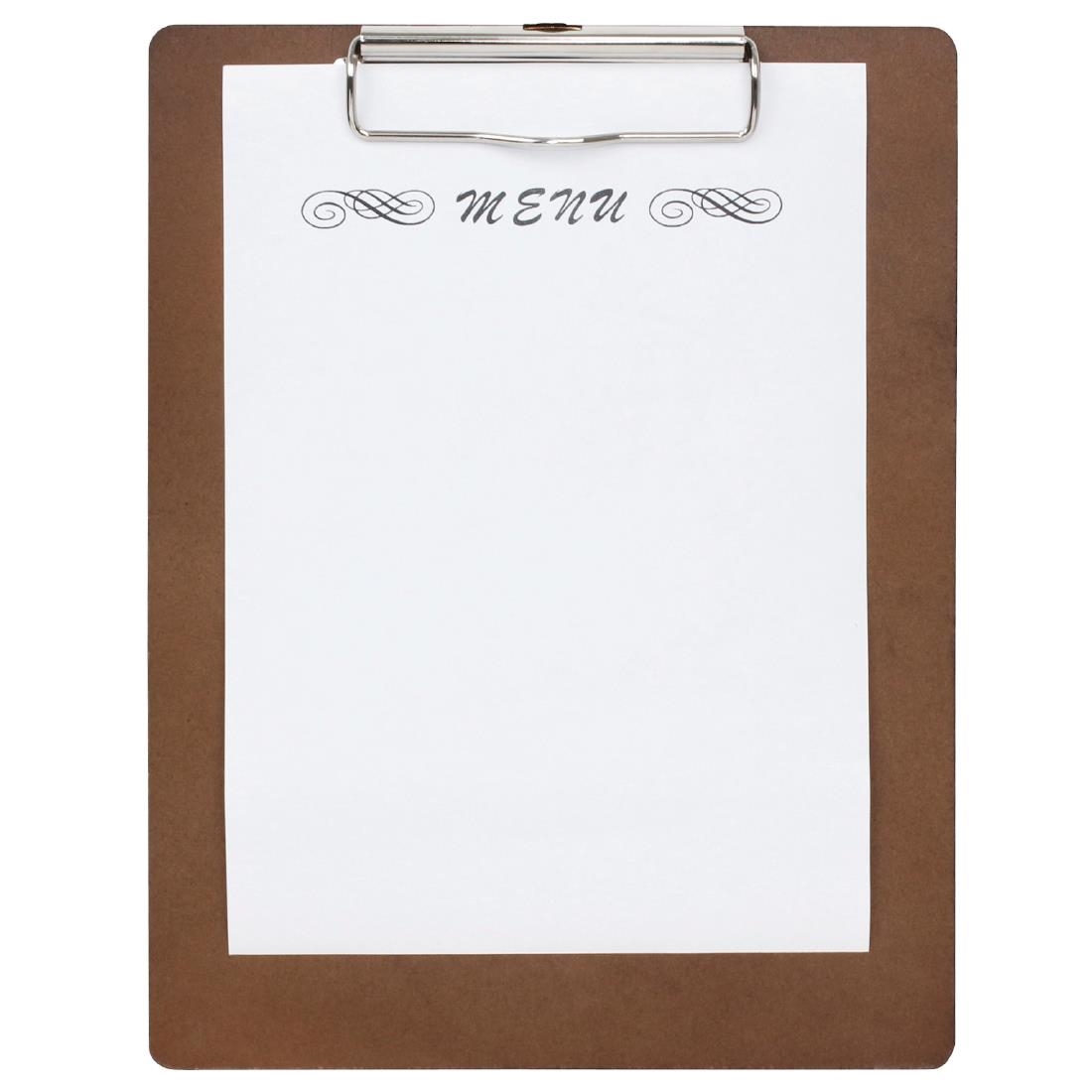 Olympia Wooden Menu Presentation Clipboard A4