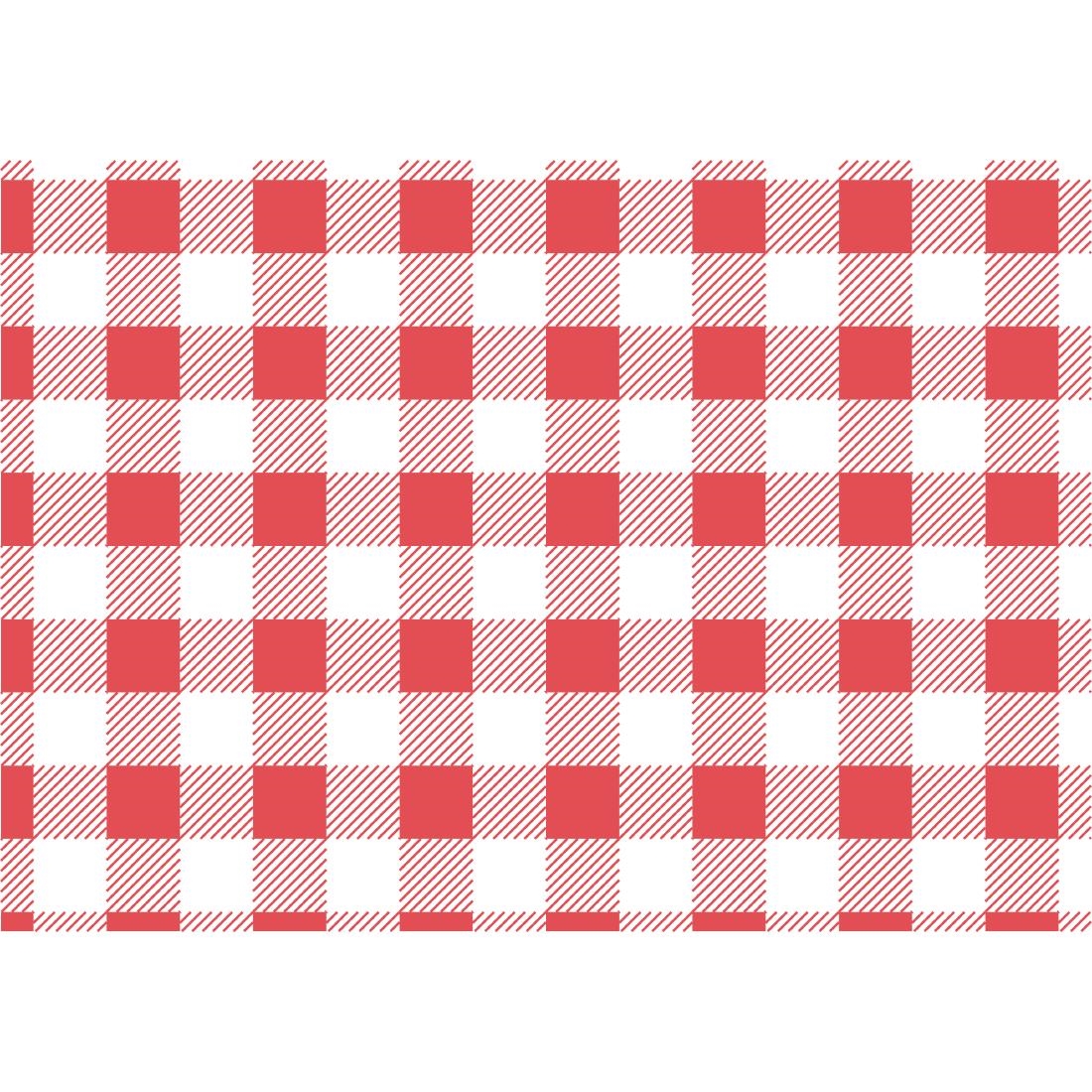 Greaseproof Paper Sheets Red Gingham 250 x 250mm (Pack of 200)