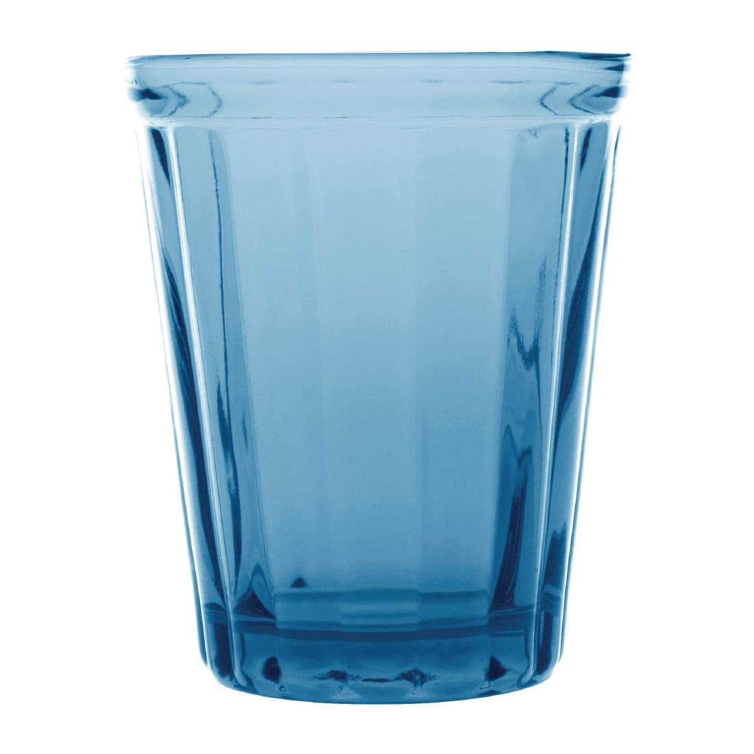 Olympia Cabot Panelled Glass Tumbler Blue 260ml (Pack of 6)