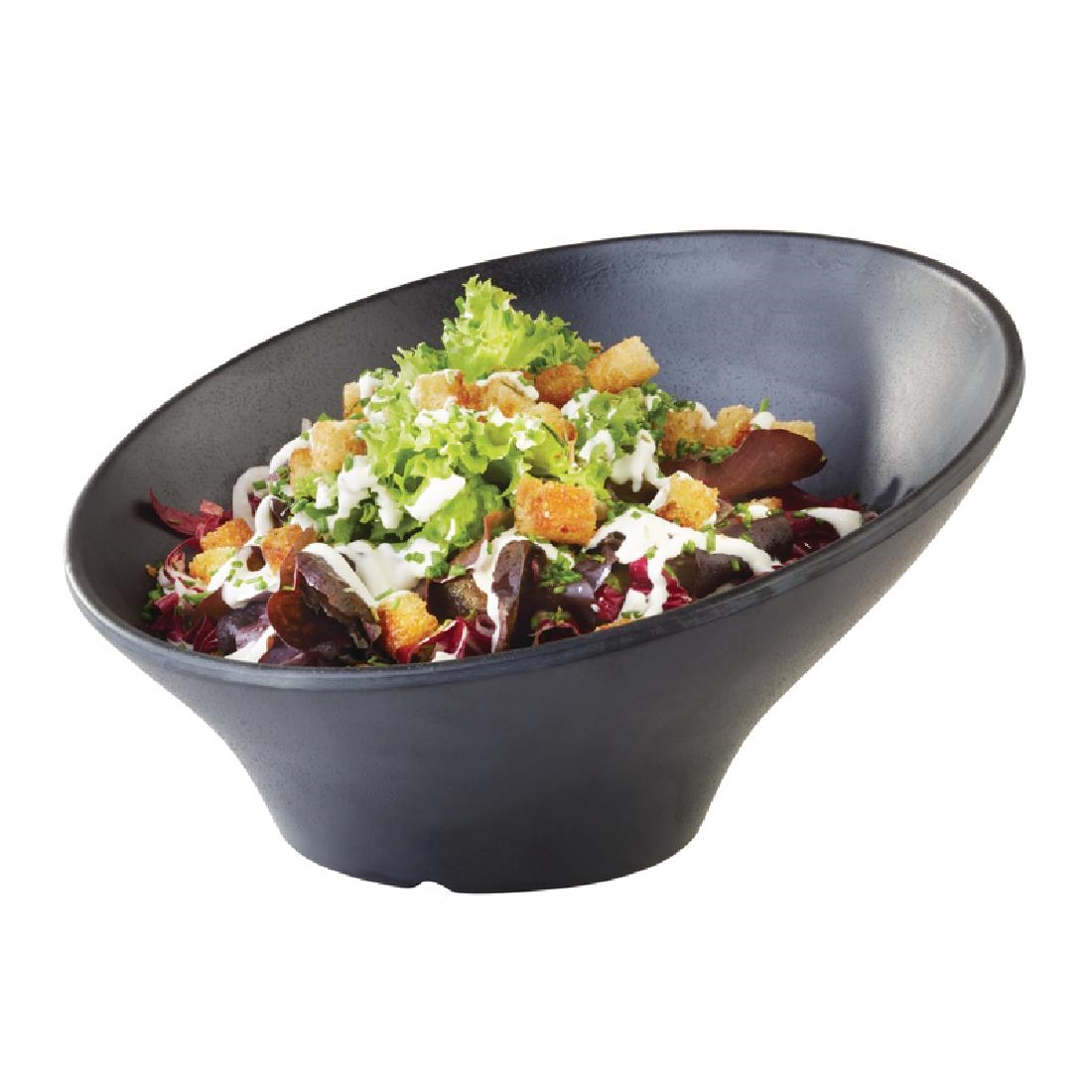 APS Zen Melamine Round Sloped Bowl Black 800ml