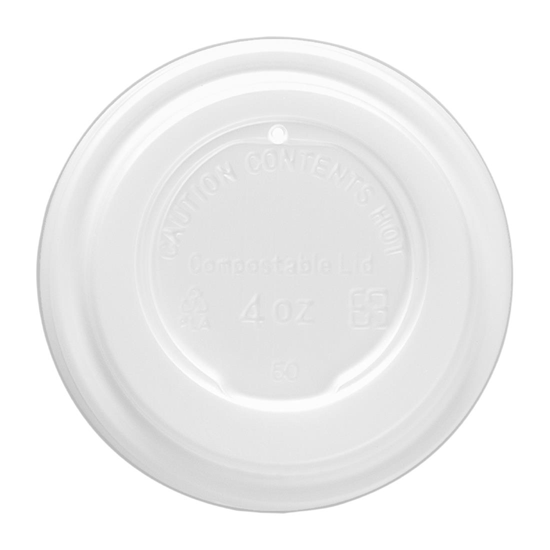 Vegware 62-Series CPLA Hot Cup Lid - 4oz (Case 2000)