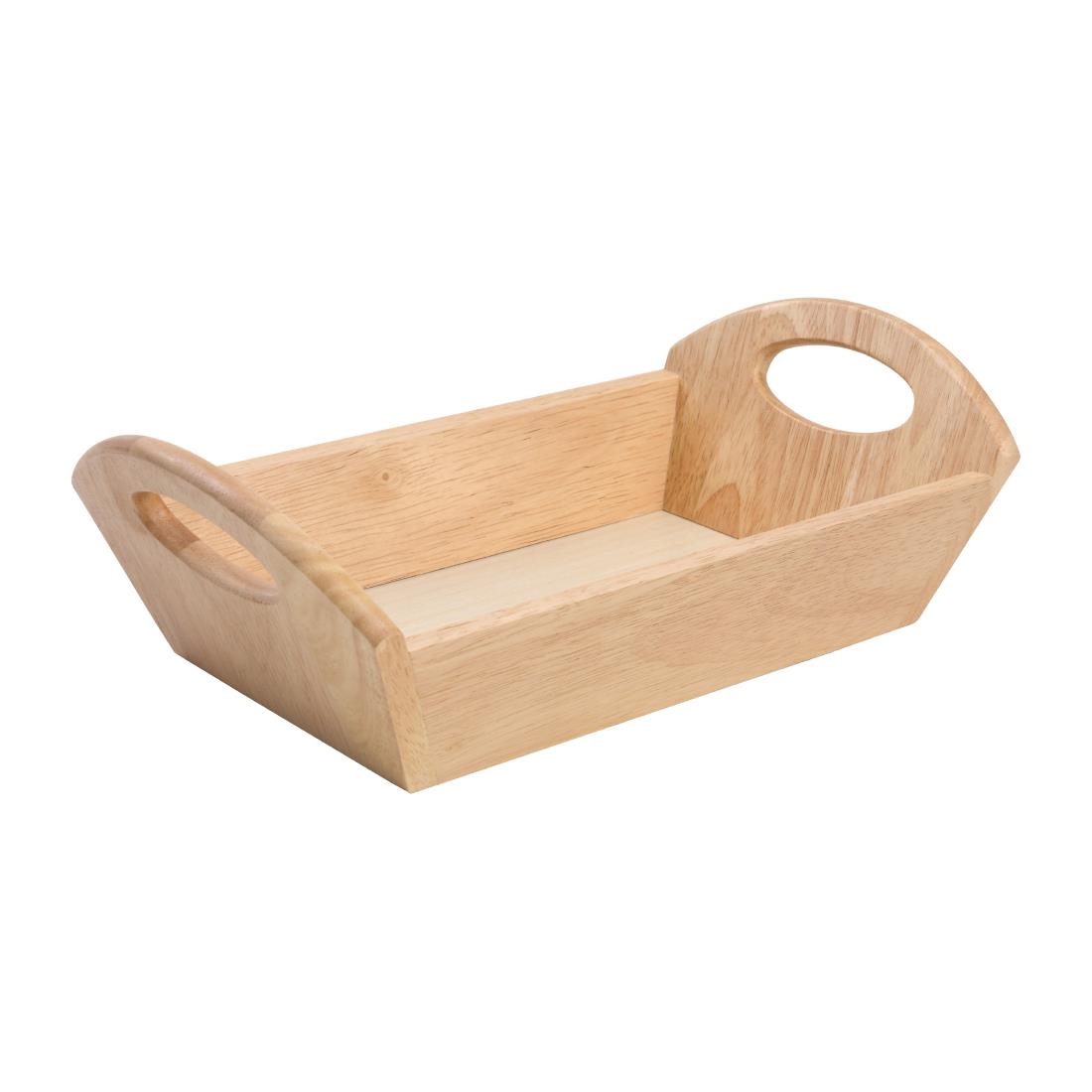 Hevea Wood Bread Basket with Handles