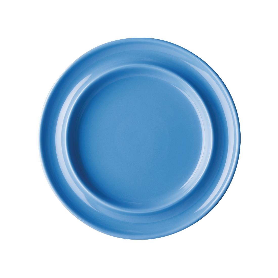 Olympia Kristallon Heritage Raised Rim Plates Blue 205mm (Pack of 4)