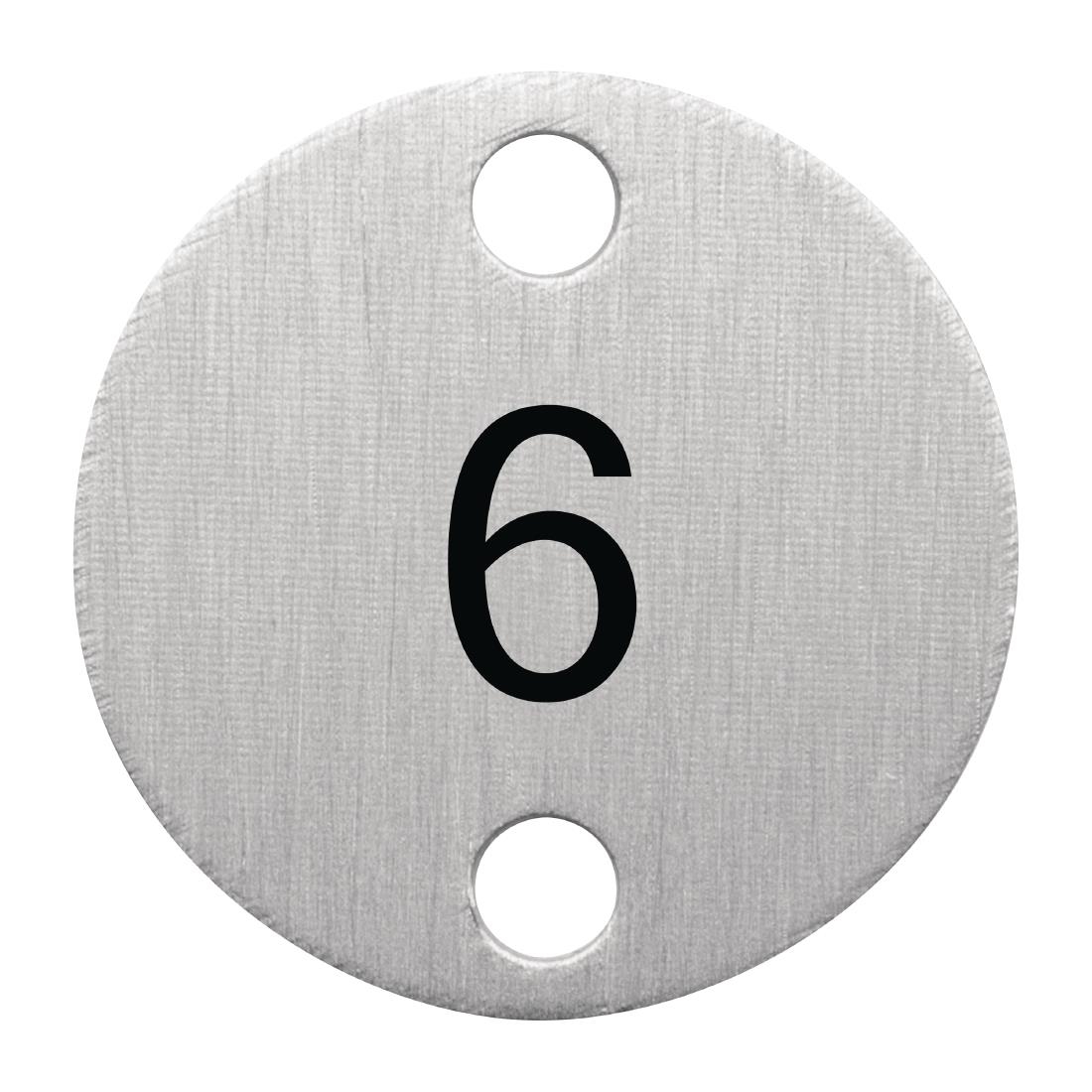 Bolero Table Numbers Silver (6-10)