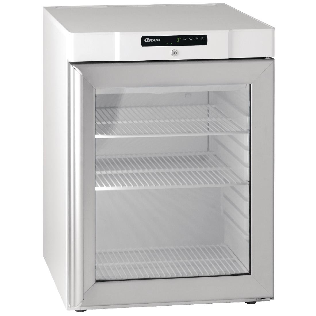 Gram Compact 1 Glass Door 128Ltr Undercounter Fridge White KG220 LG 2W