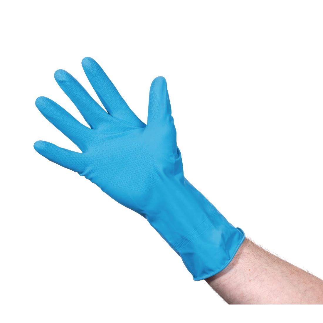 Jantex Latex Household Gloves Blue Large