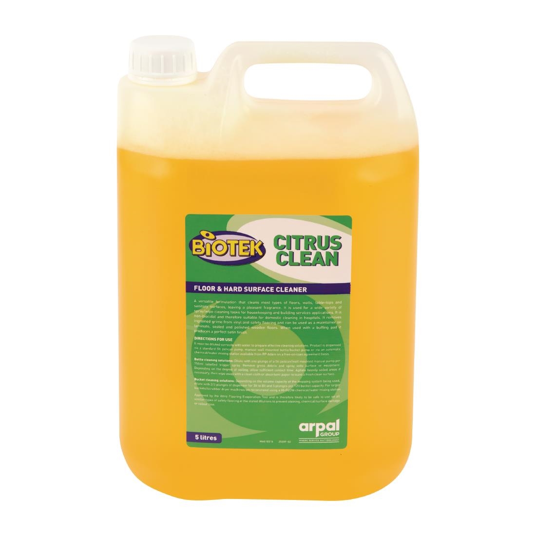 Biotek Citrus Floor and Hard Surface Cleaner Concentrate 5Ltr (2 Pack)