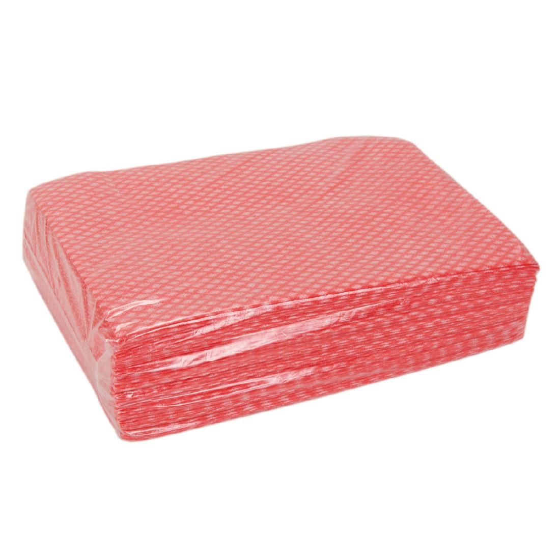 All-Purpose Non-Woven Cleaning Cloths Red (Pack of 500)