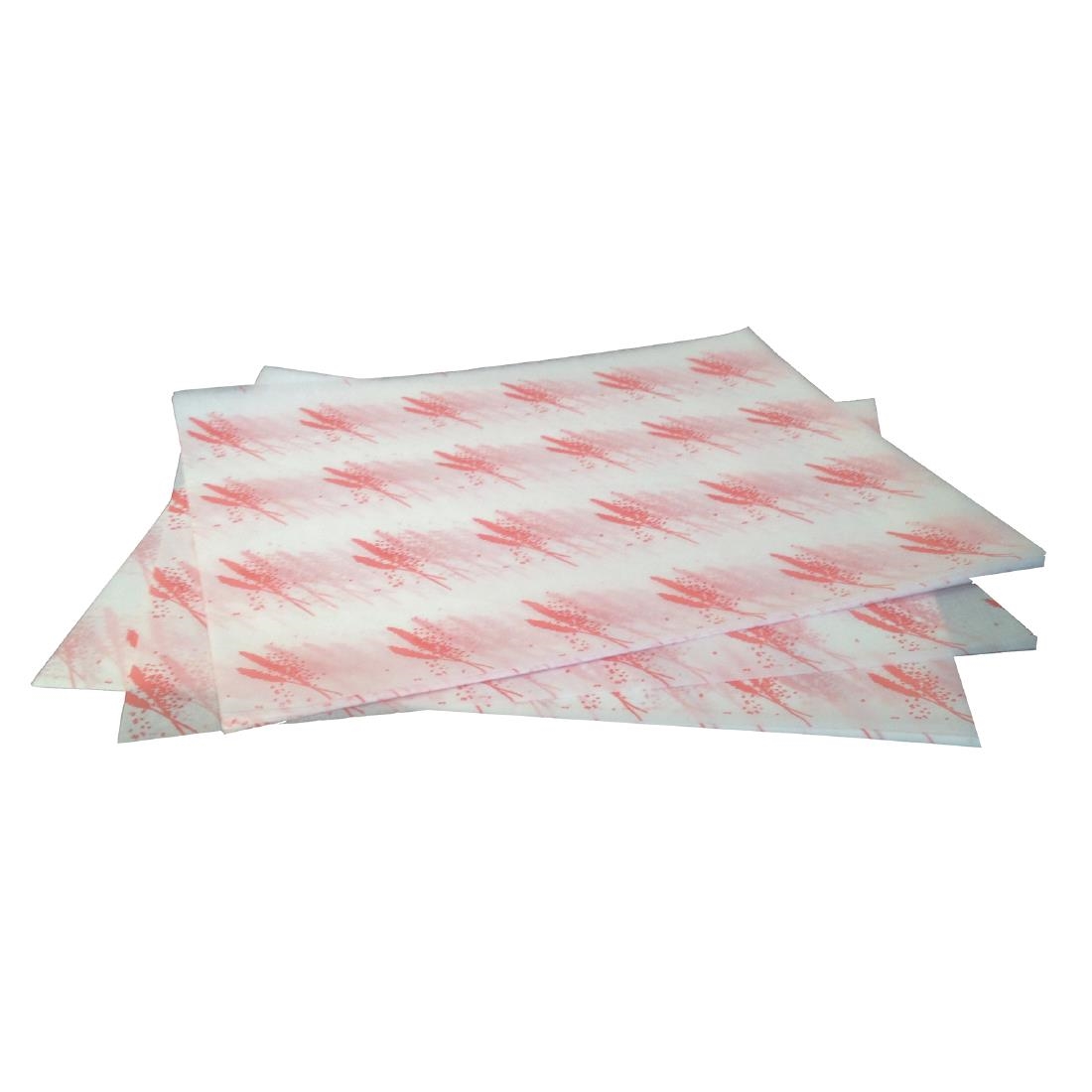 Burger Wrapping Paper Sheets Red 245 x 300mm (Pack of 1000)