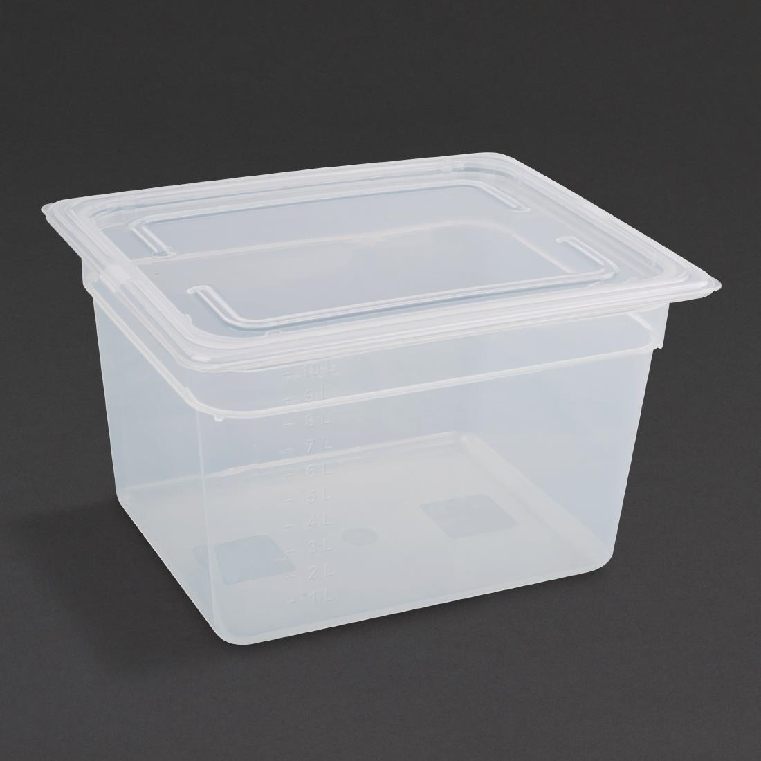 Vogue Polypropylene 1/2 Gastronorm Container with Lid 200mm (Pack of 4)