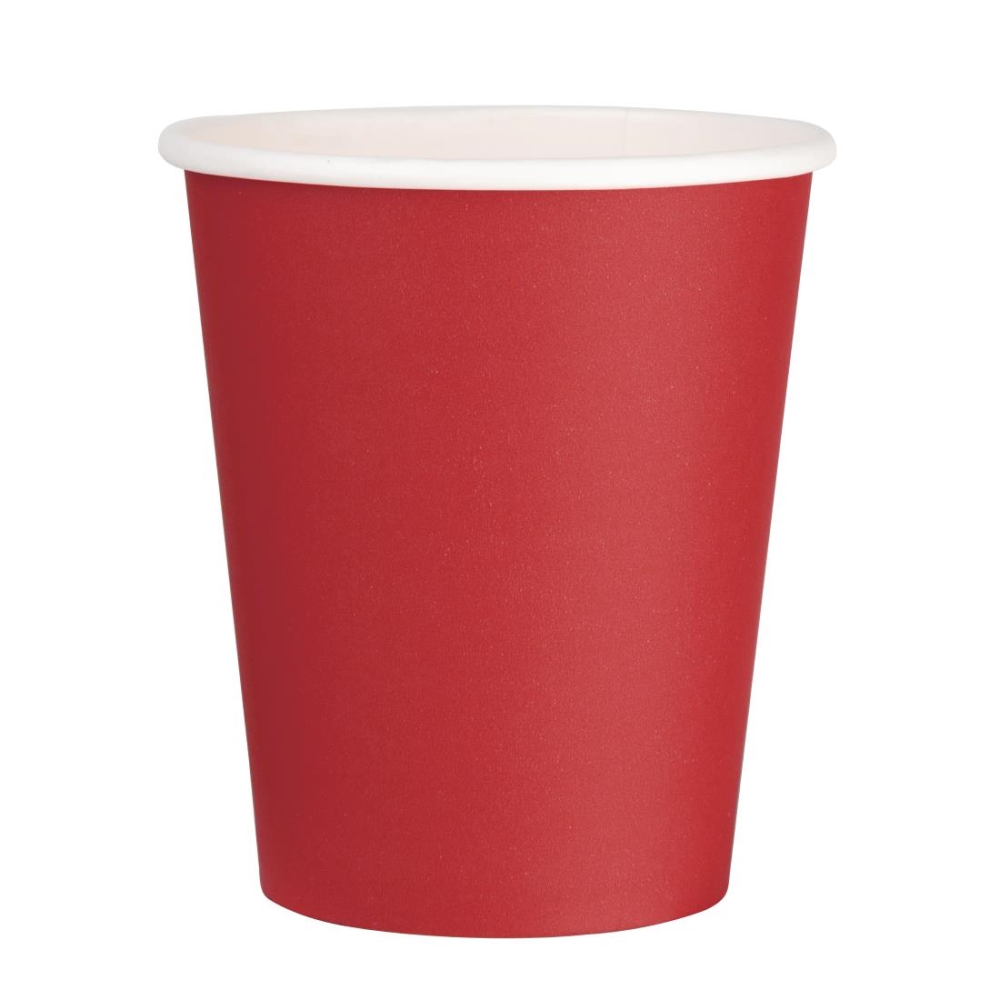Fiesta Single Wall Takeaway Coffee Cups Red 225ml / 8oz (Pack of 50)