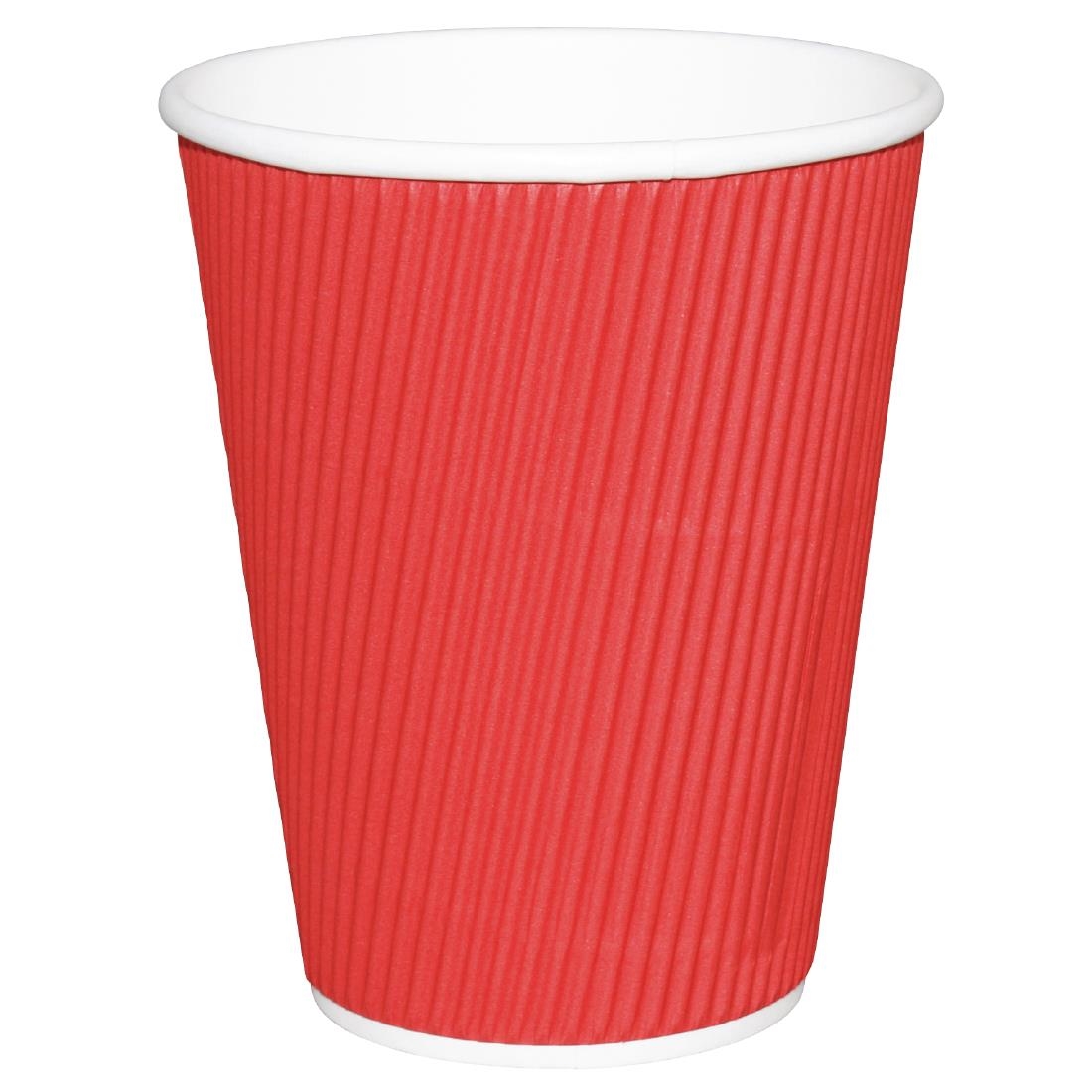 Fiesta Ripple Wall Takeaway Coffee Cups Red 340ml / 12oz (Pack of 500)