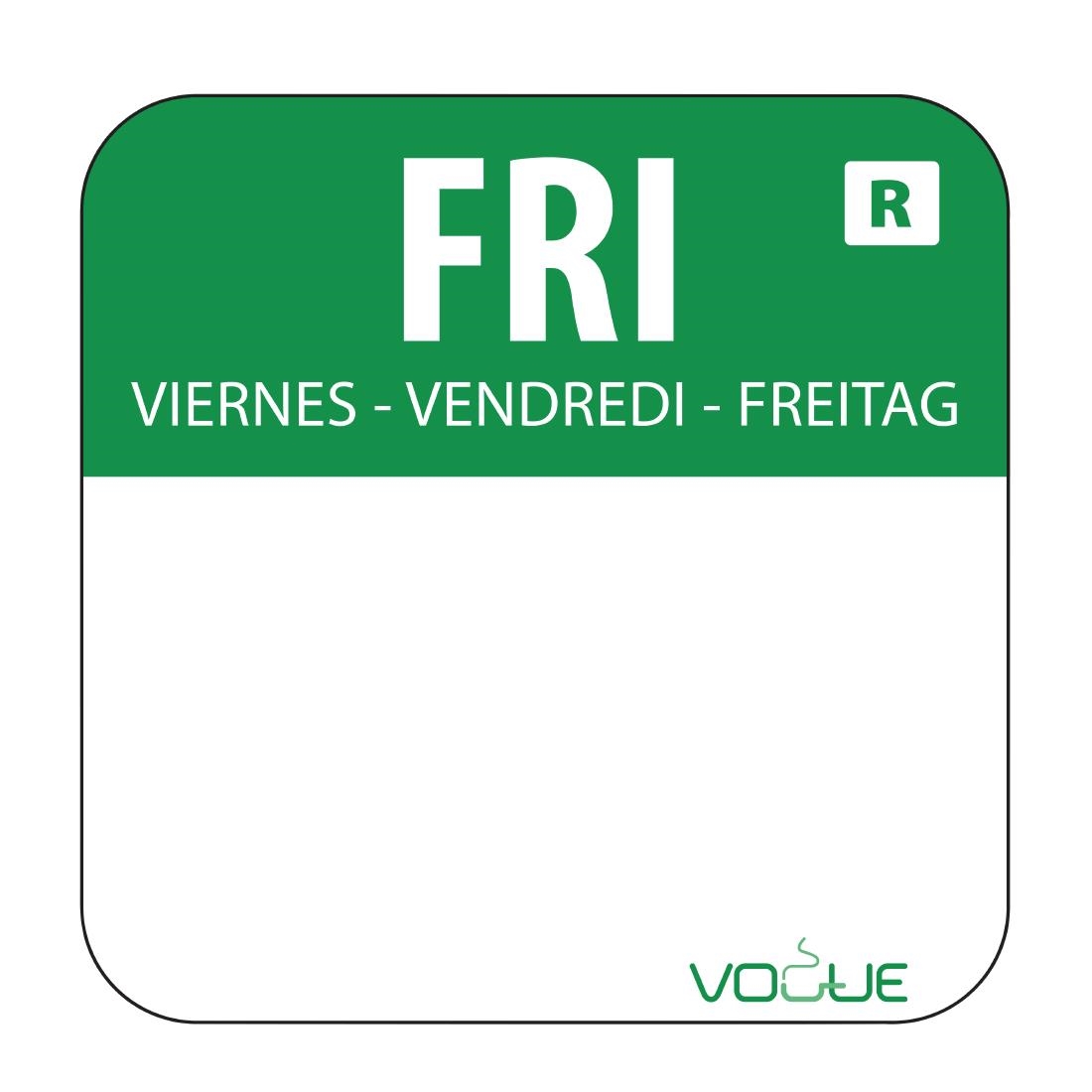 Vogue Removable Colour Coded Food Labels Friday (Pack of 1000)