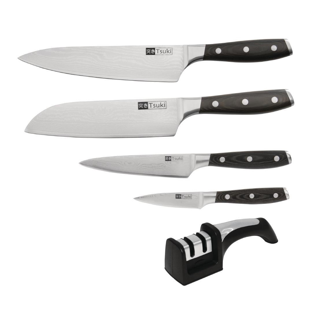 Vogue Tsuki Knife Set and Sharpener