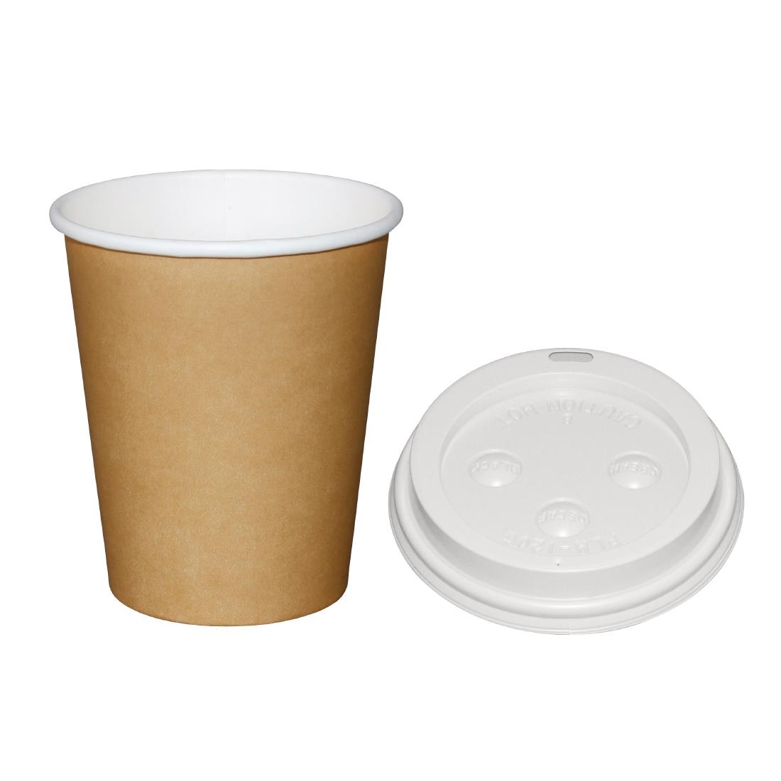 Special Offer Fiesta Brown 225ml Hot Cups and White Lids Pack of 1000 Leeds York UK Catering Appliances UK