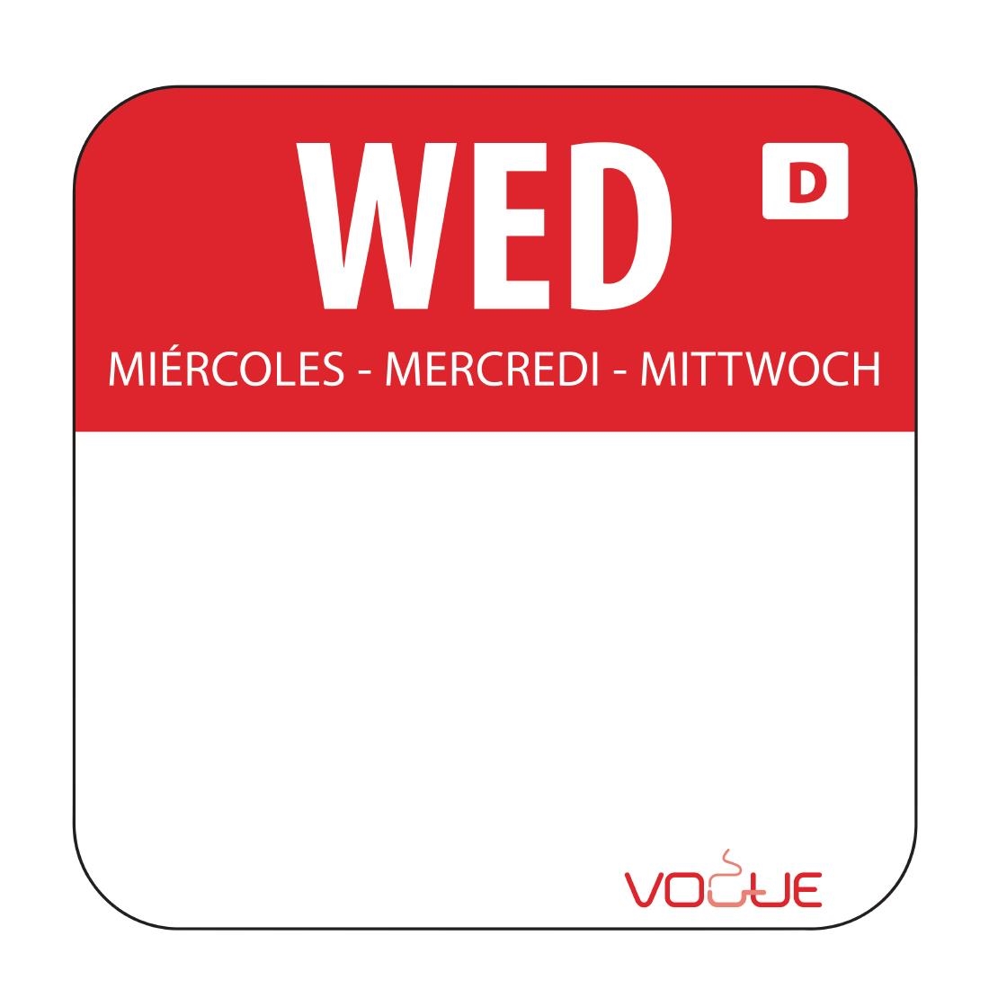Dissolvable Food Rotation Labels Wednesday (Pack of 1000)