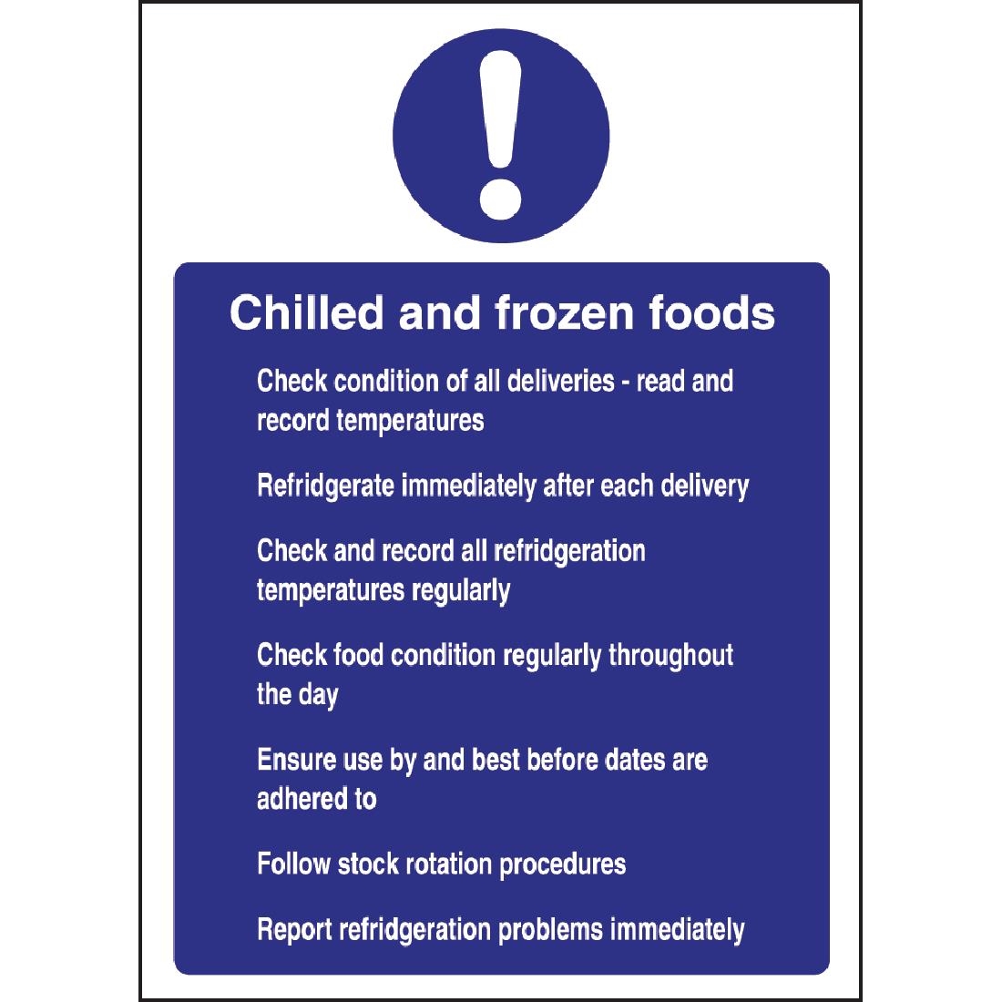 Vogue Chilled and Frozen Foods Sign