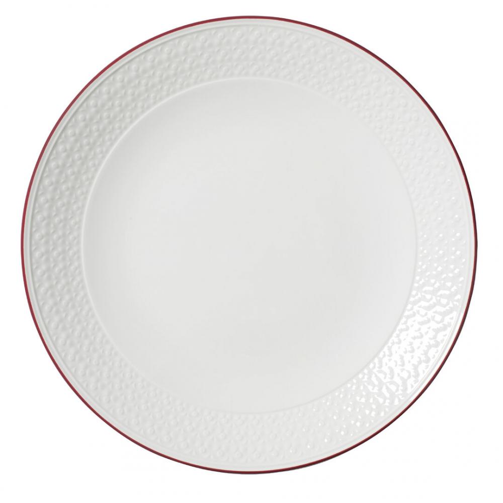Bead Maroon Band Accent Coupe Plate 28.5cm (11 1/4) - 1407X0103 (Pack of 6)
