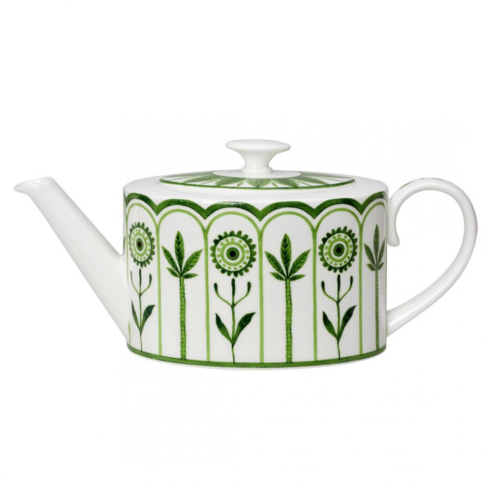 Sultan's Garden Green Coupe 2 Cup Oval Teapot 10cm 55cl (4 19 1/3oz) - 82112AND0337 (Pack of 6)