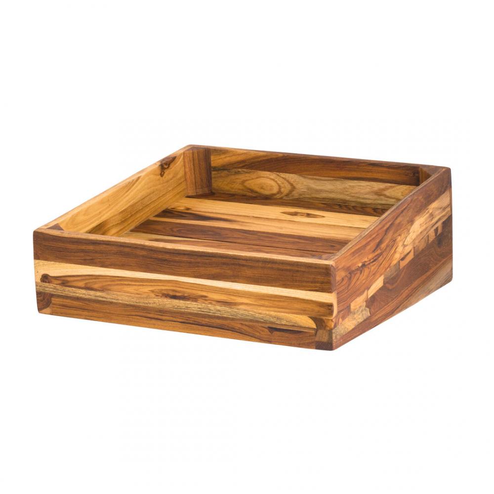 Fusion Teak Wood Angle Basket 35.6cm (14) - DWFBWDBASK1ST
