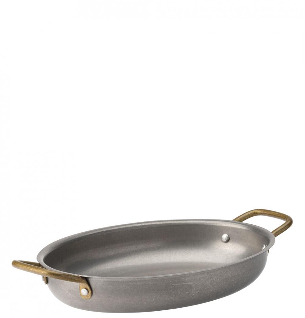 Vintage Brass Handled Oval Dish 24.5 x 17.5cm - F91413-000000-B01006 (Pack of 6)