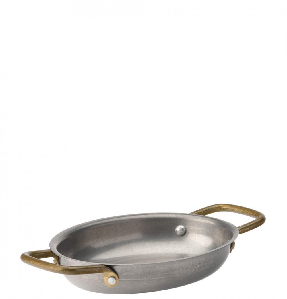 Vintage Brass Handled Oval Dish 16.5 x 12.5cm - F91414-000000-B01006 (Pack of 6)