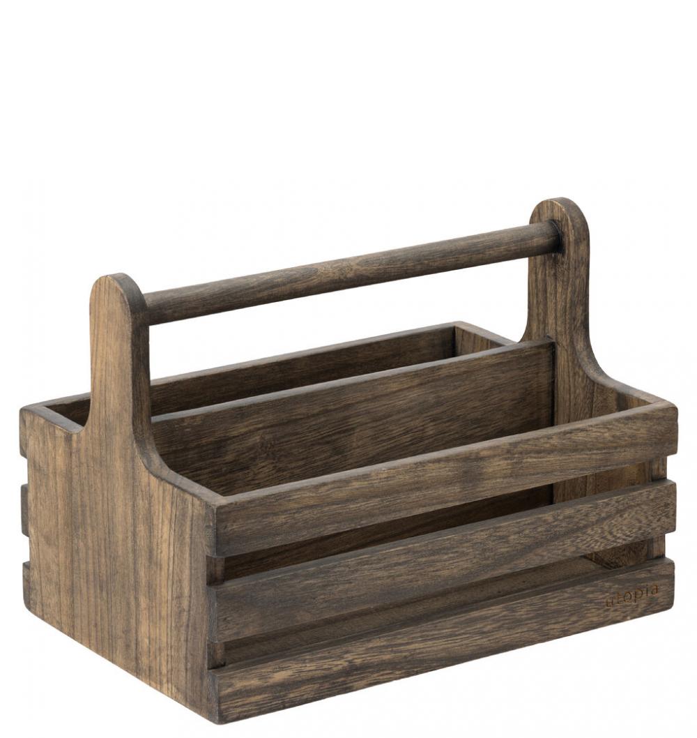 Large Rustic Wooden Table Caddy - JMP702-000000-B01002