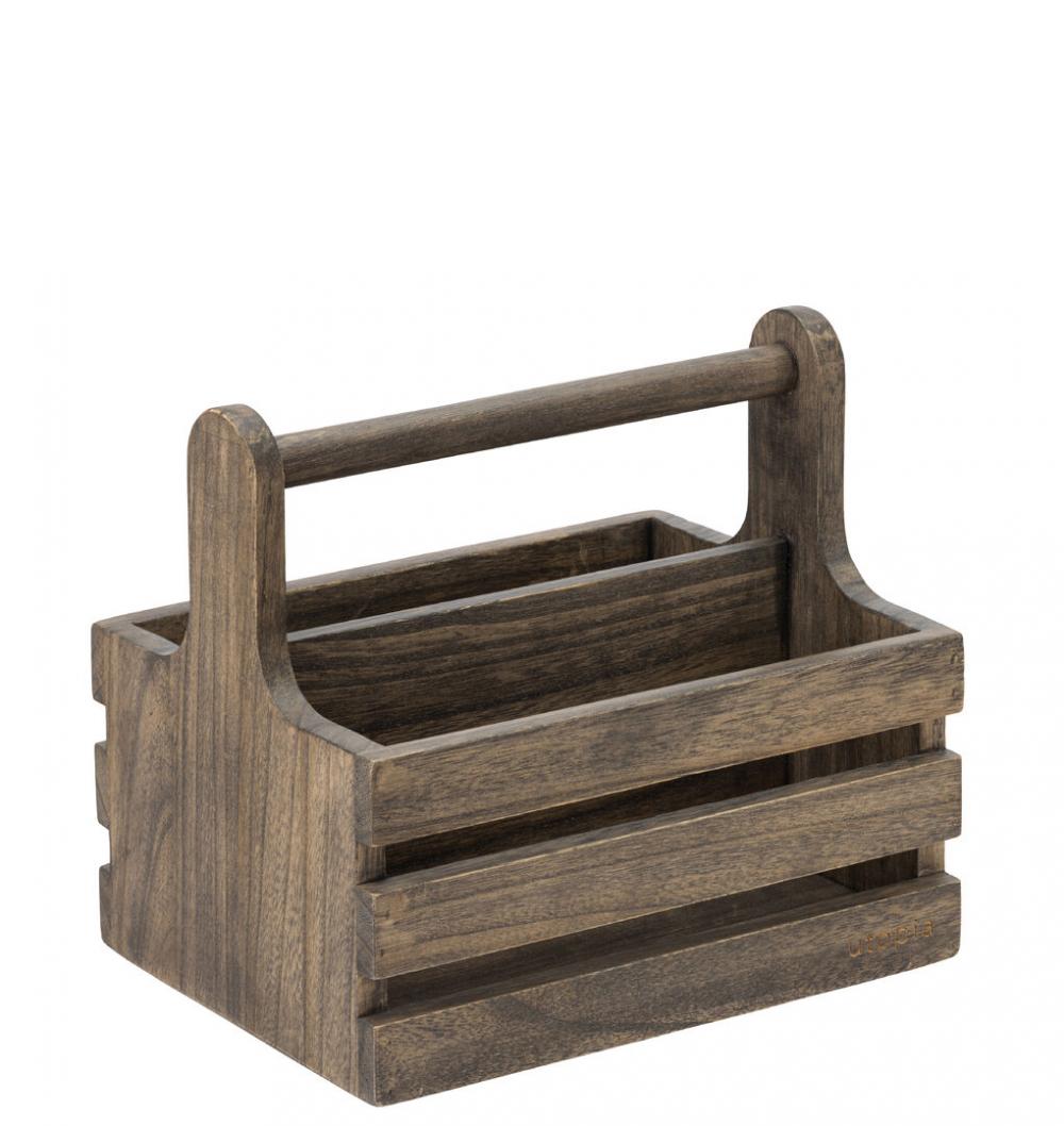 Medium Rustic Wooden Table Caddy - JMP703-000000-B01002