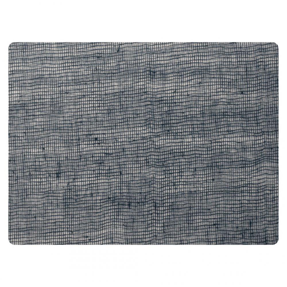 Modern Twist Linen Denim Blue Silicone Placemat 30.5 x 40.6cm (12 x 16) - MTPLLN021216 (Pack of 12)